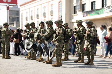 Matamoros, Tamaulipas, Mexico - February 24, 2018: Mexican armed forces during operations in north easthern Mexico.のeditorial素材