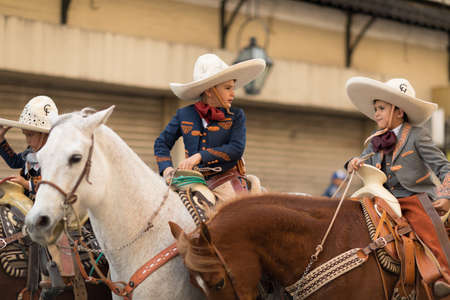 Matamoros, Tamaulipas, Mexico - February 24, 2018, Desfile Fiestas Mexicanas is part of the Charro...