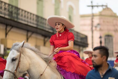 Matamoros, Tamaulipas, Mexico - February 24, 2018, Desfile Fiestas Mexicanas is part of the Charro Days Fiesta - Fiestas Mexicanas, A bi-national festival between USA and Mexico.のeditorial素材