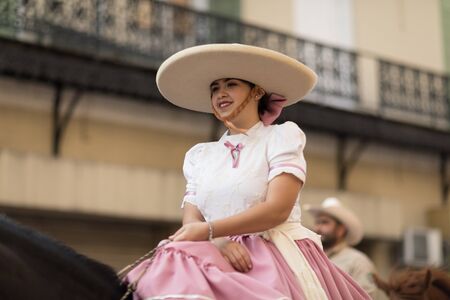 Matamoros, Tamaulipas, Mexico - February 24, 2018, Desfile Fiestas Mexicanas is part of the Charro Days Fiesta - Fiestas Mexicanas, A bi-national festival between USA and Mexico.のeditorial素材