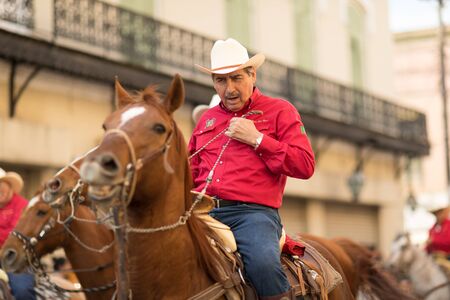 Matamoros, Tamaulipas, Mexico - February 24, 2018, Desfile Fiestas Mexicanas is part of the Charro Days Fiesta - Fiestas Mexicanas, A bi-national festival between USA and Mexico.のeditorial素材