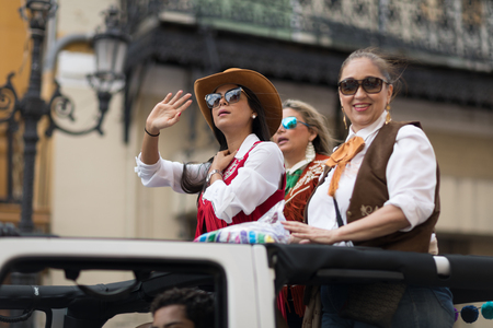 Matamoros, Tamaulipas, Mexico - February 24, 2018, Desfile Fiestas Mexicanas is part of the Charro Days Fiesta - Fiestas Mexicanas, A bi-national festival between USA and Mexico.のeditorial素材