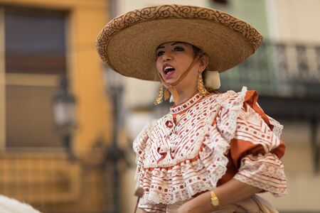 Matamoros, Tamaulipas, Mexico - February 24, 2018, Desfile Fiestas Mexicanas is part of the Charro Days Fiesta - Fiestas Mexicanas, A bi-national festival between USA and Mexico.のeditorial素材
