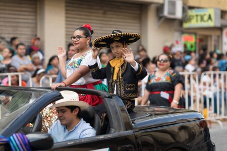 Matamoros, Tamaulipas, Mexico - February 24, 2018, Desfile Fiestas Mexicanas is part of the Charro Days Fiesta - Fiestas Mexicanas, A bi-national festival between USA and Mexico.のeditorial素材