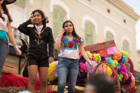 Matamoros, Tamaulipas, Mexico - February 24, 2018, Desfile Fiestas Mexicanas is part of the Charro Days Fiesta - Fiestas Mexicanas, A bi-national festival between USA and Mexico.のeditorial素材