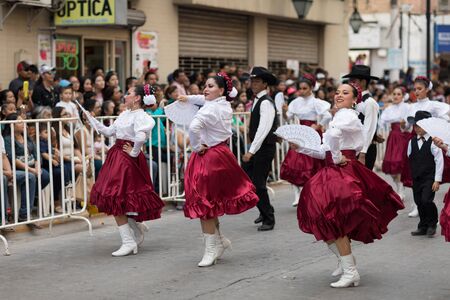 Matamoros, Tamaulipas, Mexico - February 24, 2018, Desfile Fiestas Mexicanas is part of the Charro Days Fiesta - Fiestas Mexicanas, A bi-national festival between USA and Mexico.のeditorial素材