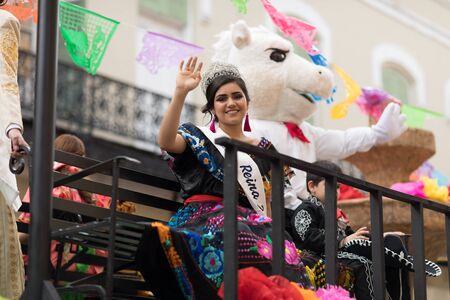 Matamoros, Tamaulipas, Mexico - February 24, 2018, Desfile Fiestas Mexicanas is part of the Charro Days Fiesta - Fiestas Mexicanas, A bi-national festival between USA and Mexico.のeditorial素材