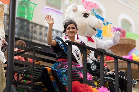 Matamoros, Tamaulipas, Mexico - February 24, 2018, Desfile Fiestas Mexicanas is part of the Charro Days Fiesta - Fiestas Mexicanas, A bi-national festival between USA and Mexico.のeditorial素材