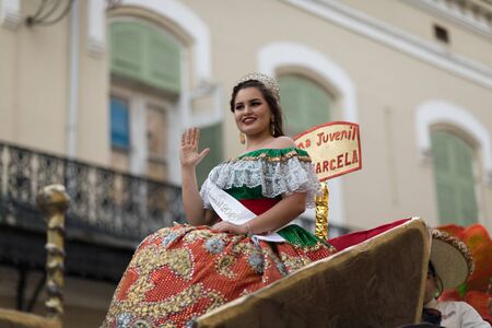Matamoros, Tamaulipas, Mexico - February 24, 2018, Desfile Fiestas Mexicanas is part of the Charro Days Fiesta - Fiestas Mexicanas, A bi-national festival between USA and Mexico.のeditorial素材