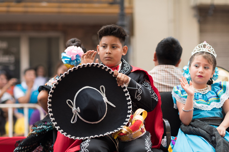 Matamoros, Tamaulipas, Mexico - February 24, 2018, Desfile Fiestas Mexicanas is part of the Charro Days Fiesta - Fiestas Mexicanas, A bi-national festival between USA and Mexico.のeditorial素材