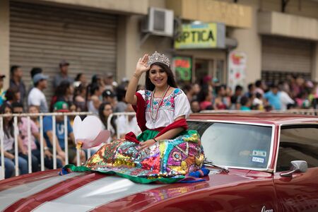 Matamoros, Tamaulipas, Mexico - February 24, 2018, Desfile Fiestas Mexicanas is part of the Charro Days Fiesta - Fiestas Mexicanas, A bi-national festival between USA and Mexico.のeditorial素材