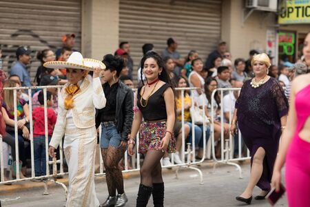 Matamoros, Tamaulipas, Mexico - February 24, 2018, Desfile Fiestas Mexicanas is part of the Charro Days Fiesta - Fiestas Mexicanas, A bi-national festival between USA and Mexico.のeditorial素材