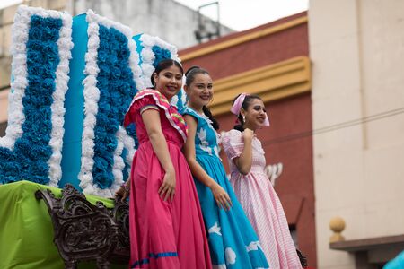 Matamoros, Tamaulipas, Mexico - February 24, 2018, Desfile Fiestas Mexicanas is part of the Charro Days Fiesta - Fiestas Mexicanas, A bi-national festival between USA and Mexico.のeditorial素材