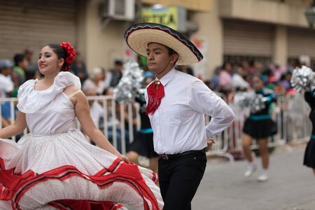 Matamoros, Tamaulipas, Mexico - February 24, 2018, Desfile Fiestas Mexicanas is part of the Charro Days Fiesta - Fiestas Mexicanas, A bi-national festival between USA and Mexico.のeditorial素材