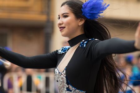 Matamoros, Tamaulipas, Mexico - February 24, 2018, Desfile Fiestas Mexicanas is part of the Charro Days Fiesta - Fiestas Mexicanas, A bi-national festival between USA and Mexico.のeditorial素材