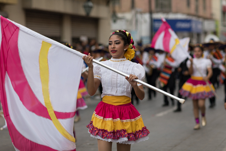 Matamoros, Tamaulipas, Mexico - February 24, 2018, Desfile Fiestas Mexicanas is part of the Charro Days Fiesta - Fiestas Mexicanas, A bi-national festival between USA and Mexico.のeditorial素材