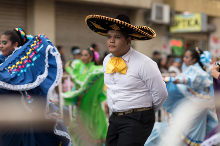 Matamoros, Tamaulipas, Mexico - February 24, 2018, Desfile Fiestas Mexicanas is part of the Charro Days Fiesta - Fiestas Mexicanas, A bi-national festival between USA and Mexico.のeditorial素材
