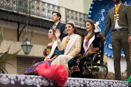 Matamoros, Tamaulipas, Mexico - February 24, 2018, Desfile Fiestas Mexicanas is part of the Charro Days Fiesta - Fiestas Mexicanas, A bi-national festival between USA and Mexico.のeditorial素材
