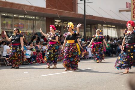 Brownsville, Texas, USA - February 24, 2018, Grand International Parade is part of the Charro Days Fiesta - Fiestas Mexicanas, A bi-national festival between USA and Mexico.のeditorial素材