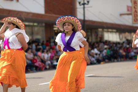 Brownsville, Texas, USA - February 24, 2018, Grand International Parade is part of the Charro Days Fiesta - Fiestas Mexicanas, A bi-national festival between USA and Mexico.のeditorial素材