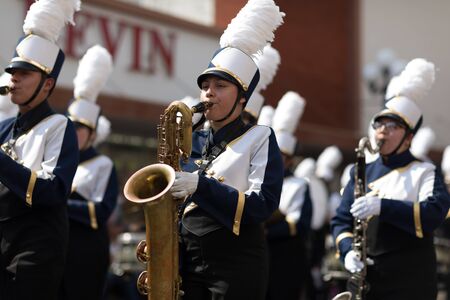 Brownsville, Texas, USA - February 24, 2018, Grand International Parade is part of the Charro Days Fiesta - Fiestas Mexicanas, A bi-national festival between USA and Mexico.のeditorial素材