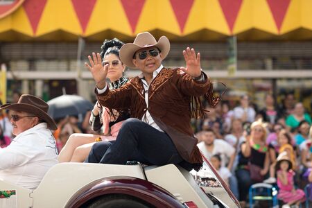 Brownsville, Texas, USA - February 24, 2018, Grand International Parade is part of the Charro Days Fiesta - Fiestas Mexicanas, A bi-national festival between USA and Mexico.のeditorial素材