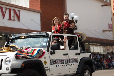 Brownsville, Texas, USA - February 24, 2018, Grand International Parade is part of the Charro Days Fiesta - Fiestas Mexicanas, A bi-national festival between USA and Mexico.のeditorial素材