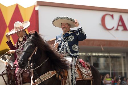 Brownsville, Texas, USA - February 24, 2018, Grand International Parade is part of the Charro Days Fiesta - Fiestas Mexicanas, A bi-national festival between USA and Mexico.のeditorial素材