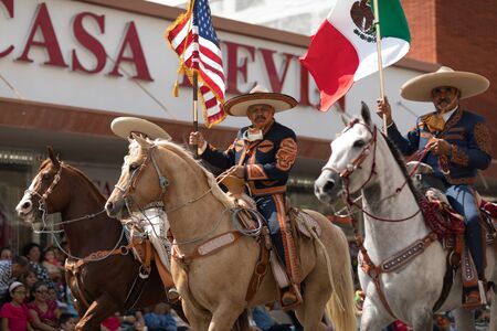 Brownsville, Texas, USA - February 24, 2018, Grand International Parade is part of the Charro Days Fiesta - Fiestas Mexicanas, A bi-national festival between USA and Mexico.のeditorial素材