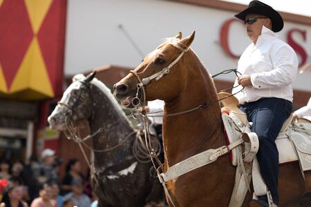 Brownsville, Texas, USA - February 24, 2018, Grand International Parade is part of the Charro Days Fiesta - Fiestas Mexicanas, A bi-national festival between USA and Mexico.のeditorial素材