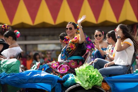 Brownsville, Texas, USA - February 24, 2018, Grand International Parade is part of the Charro Days Fiesta - Fiestas Mexicanas, A bi-national festival between USA and Mexico.のeditorial素材