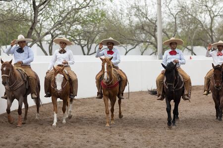 Matamoros, Tamaulipas, Mexico - February 25, 2018, Charreada Fiestas Mexicanas is part of the Charro Days Fiesta - Fiestas Mexicanas, A bi-national festival between USA and Mexico.のeditorial素材