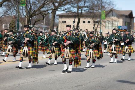 Chicago, Illinois, USA - March 11, 2018, The South Side Irish Parade is a cultural and religious...