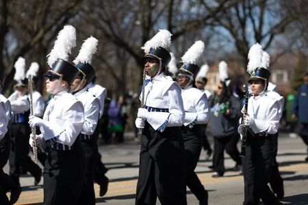 Chicago, Illinois, USA - March 11, 2018, The South Side Irish Parade is a cultural and religious celebration from Ireland in honor of  Saint Patrick.のeditorial素材
