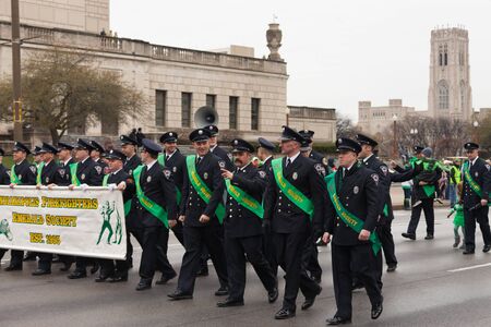 Indianapolis, indiana, USA - March 17, 2017, The St. Patrickâs Day Parade is a cultural and religious celebration from Ireland in honor of  Saint Patrick.のeditorial素材