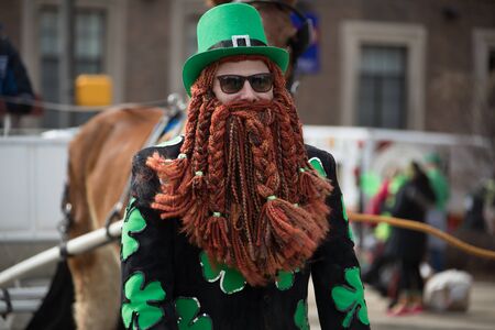 Indianapolis, indiana, USA - March 16, 2018, The St. Patrickâs Day Parade is a cultural and religious celebration from Ireland in honor of  Saint Patrick.のeditorial素材