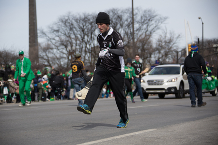 Indianapolis, indiana, USA - March 16, 2018, The St. Patrickâs Day Parade is a cultural and religious celebration from Ireland in honor of  Saint Patrick.のeditorial素材