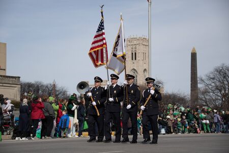 Indianapolis, indiana, USA - March 16, 2018, The St. Patrickâs Day Parade is a cultural and religious celebration from Ireland in honor of  Saint Patrick.のeditorial素材