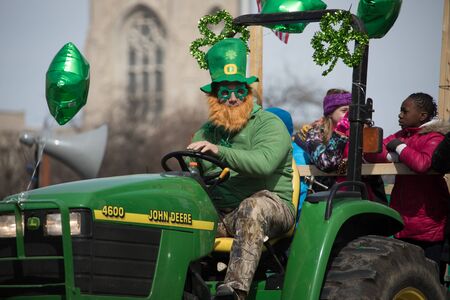 Indianapolis, indiana, USA - March 16, 2018, The St. Patrickâs Day Parade is a cultural and religious celebration from Ireland in honor of  Saint Patrick.のeditorial素材