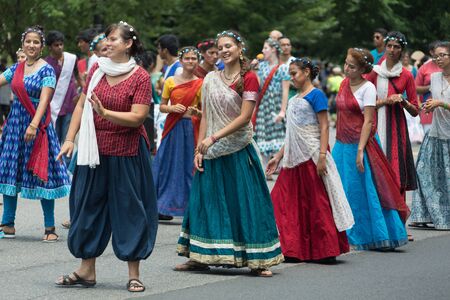 Washington, D.C., USA - July 4, 2017, The National Independence Day Parade is the  Fourth of July Parade in the capital of the United States, it  commemorates the adoption of the Declaration of Independence, only selected schools, and other groups particiのeditorial素材