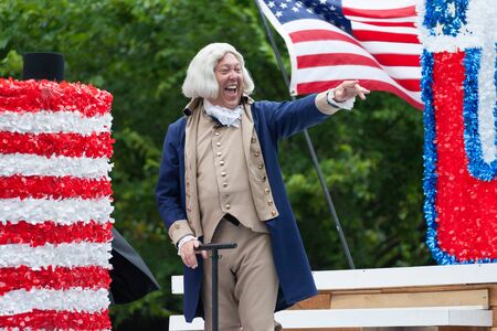 Washington, D.C., USA - July 4, 2016, The National Independence Day Parade is the  Fourth of July Parade in the capital of the United States, it  commemorates the adoption of the Declaration of Independence, only selected schools, and other groups particiのeditorial素材