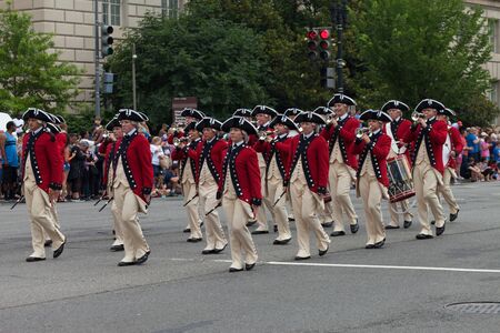 Washington, D.C., USA - July 4, 2015, The National Independence Day Parade is the  Fourth of July Parade in the capital of the United States, it  commemorates the adoption of the Declaration of Independence, only selected schools, and other groups particiのeditorial素材