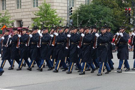 Washington, D.C., USA - July 4, 2015, The National Independence Day Parade is the  Fourth of July Parade in the capital of the United States, it  commemorates the adoption of the Declaration of Independence, only selected schools, and other groups particiのeditorial素材