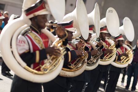 New Orleans, Louisiana, USA - November 25, 2017, The Bayou Classic Parade is a Thanksgiving Day themed parade prior to the annual college football game between the Grambling State University Tigers and the Southern University Jaguars since November 11 193のeditorial素材