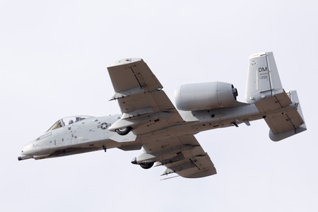 Louisville, Kentucky, USA - April 21, 2018 A-10 Thunderbolt attack aircraft fly by at the Thunder Over Louisvilleのeditorial素材