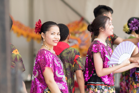 Columbus, Ohio, USA - May 27, 2018  Members of the Sayaw FilipinOH dance group perform at the Asian Festival.のeditorial素材