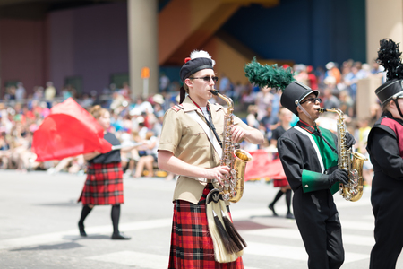 Indianapolis, Indiana, USA - May 26, 2018, Members from different high school from the state of...