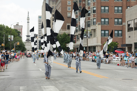 Indianapolis, Indiana, USA - May 26, 2018,  View of North Meridian Street towards the Soldiers and Sailors Monument during the Indy 500 Paradeのeditorial素材