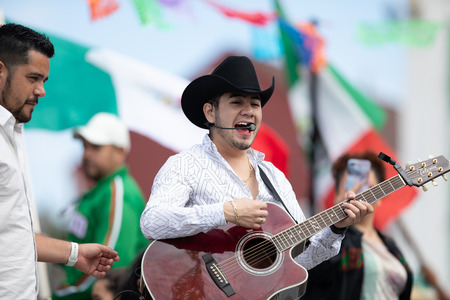 Chicago, Illinois , USA - September 9, 2018 The 26th Street Mexican Independence Parade, Mexican man...