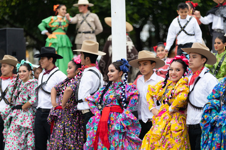 Matamoros, Tamaulipas, Mexico - November 20, 2018: The November 20 Festival, Young men and women...